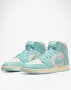 NIKE Air Jordan 1 Mid Shoes White/Blue Нови Дамски Маратонки , снимка 1