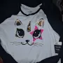 Дамска памучна блуза реглан с щампа и паетки cat Unicorn котка еднорог, снимка 2