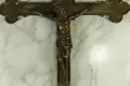 Огромен Религиозен Бронзов Кръст Разпятието На Христос , снимка 2