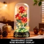 Нов букет Мини конструктор червени рози с LED светлина 219 части подарък за жена, снимка 6