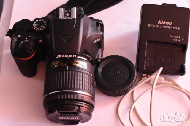 Nikon D3500 + Обектив AF-P 18-55 мм VR, снимка 2 - Фотоапарати - 54500157