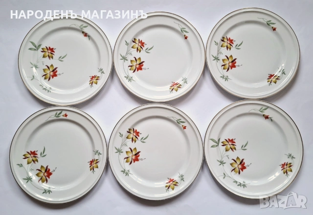 ROSENTHAL - Немски порцелан десертни чинии сервиз – 6 броя