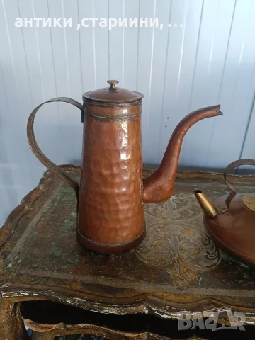 медна кана и чайник , снимка 2 - Антикварни и старинни предмети - 55317503
