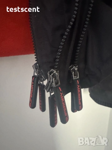 Мъжко яке тип ветровка Men’s Superdry Windbreaker Jacket – 2XL XXL черно и червено, снимка 5 - Якета - 54325478