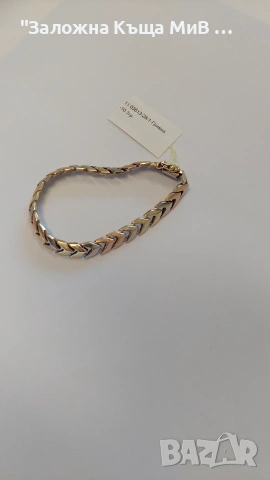 Златна гривна (три цвята) 10,10гр, снимка 2 - Гривни - 55224128