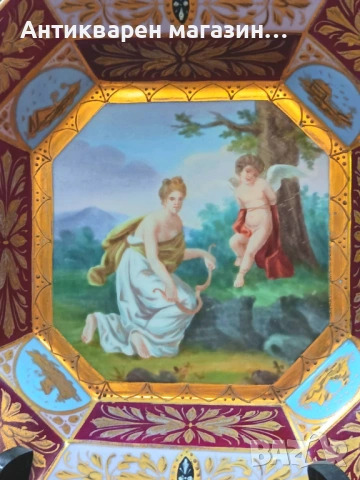 Колекционерска ,виенска порцеланова чиния Royal Vienna style“ , снимка 2 - Сервизи - 54722587