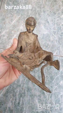 Стара Африканска бронзова фигура, снимка 3 - Колекции - 54358909