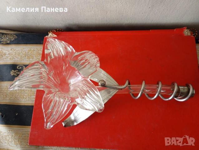 Стъклена декорация цвете, снимка 2 - Други ценни предмети - 54625364