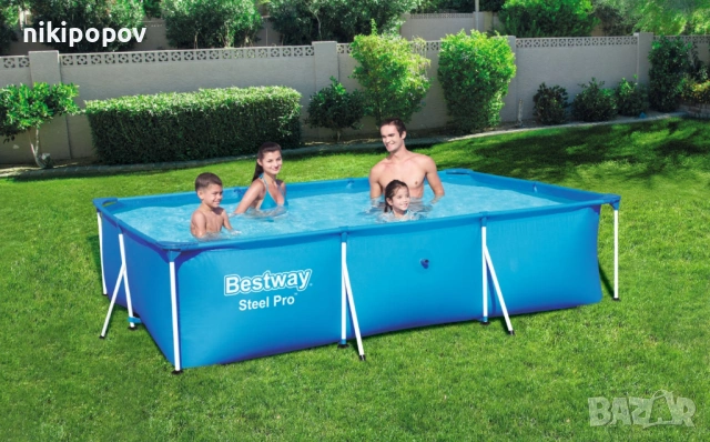 BESTWAY правоъгълен басейн 3.00m x 2.01m x 66cm Steel Pro