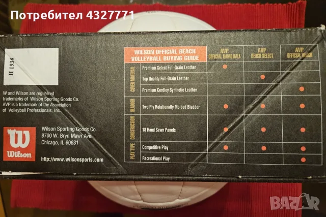 Волейболна топка Wilson AVP official beach composite leather, снимка 2 - Волейбол - 55496021