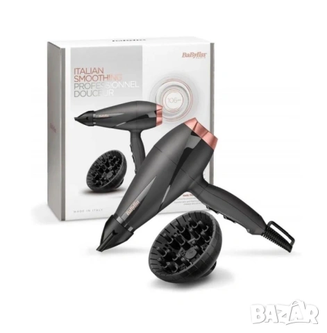 Сешоар BaByliss - Smooth Pro 2100 6709DE, 2100 W, 3 степени, черен/розово злато, снимка 2 - Сешоари - 54838484