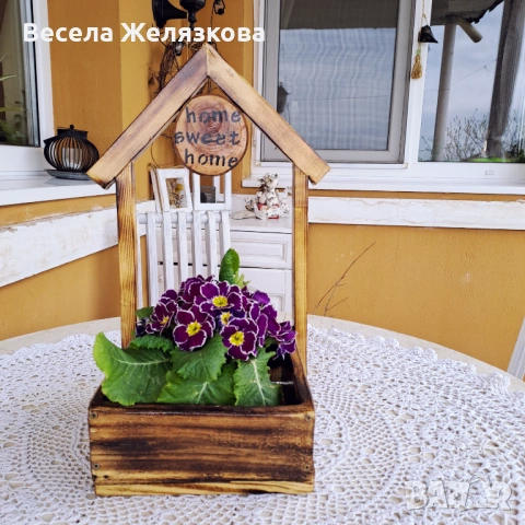 Маса от автентична бъчва с подарък дървен цветарник , снимка 5 - Маси - 54465326