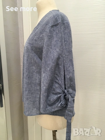 New ZARA разчупен дизайн риза/блуза лен и памук XS, снимка 2 - Ризи - 54990260