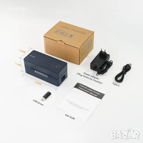 Термопринтер за етикети NETUM,Bluetooth,USB, Еконт/Спиди товарителници, снимка 9 - Принтери, копири, скенери - 54630443