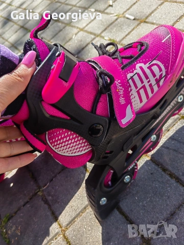 Детски ролери за момиче 33-37 номер + каска + предпазители, снимка 6 - Детски маратонки - 54327922