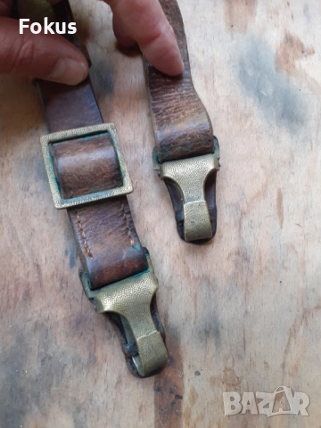Стар кожен портупей ремък колан, снимка 6 - Антикварни и старинни предмети - 54346658