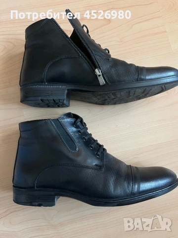Мъжки кожени боти, 44-45 номер, снимка 2 - Мъжки боти - 54230081