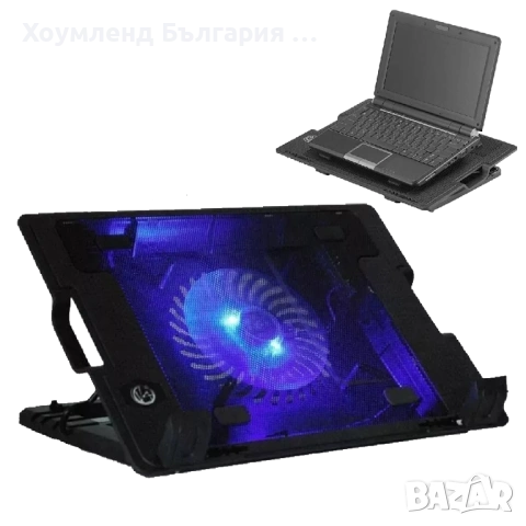 Охладител за лаптоп 9 - 17инча с 5 нива АЛУМИНИЕВА подложка за лаптоп