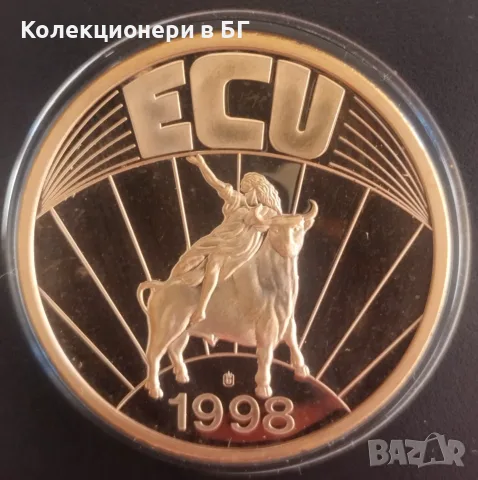 ГОЛЯМА ВЪЗПОМЕНАТЕЛЕН ПЛАКЕТ   „ЕКЮ ШВЕЦИЯ 1998 ГОДИНА“, снимка 2 - Нумизматика и бонистика - 55629016