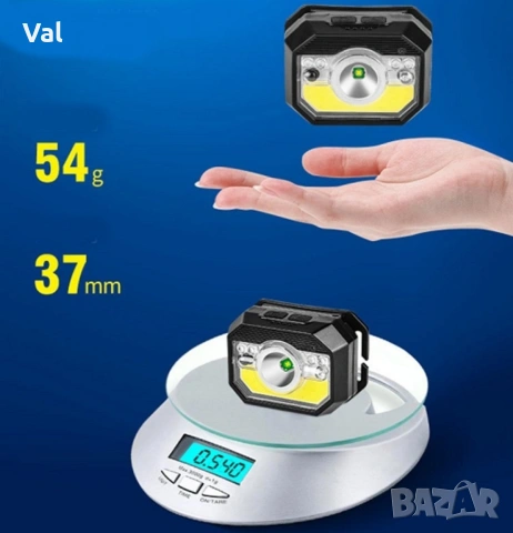 LED фенер за глава с 6 режима на работа, вградена батерия и USB зареждане - FL86, снимка 5 - Други инструменти - 54811235