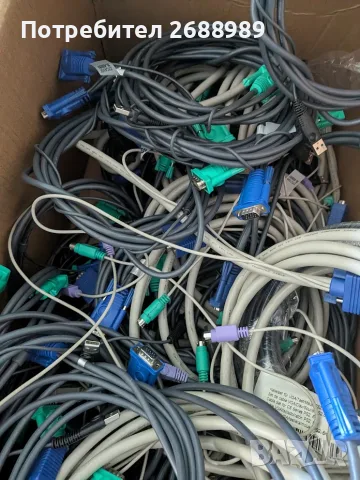 Лот 54 бр. KVM кабели ATEN (USB+VGA) 1.8м и 3м + PS/2 Roline за сървърни суичове, снимка 3 - Кабели и адаптери - 55638025