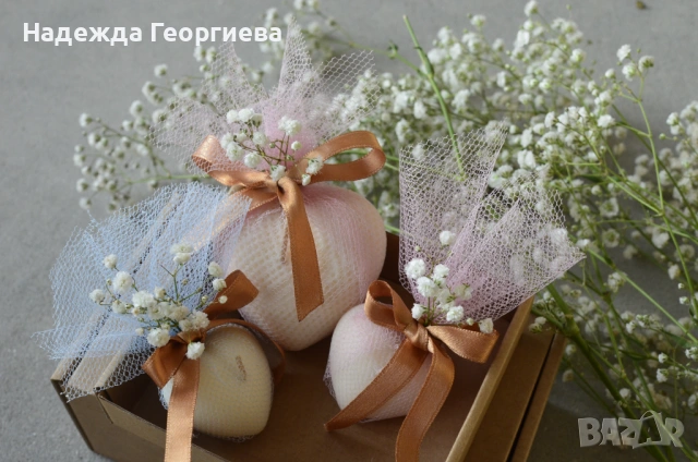 Подаръци за гости на погача, кръщене, рожден ден или друг повод. Ръчно изработени свещи сърце , снимка 4 - Декорация - 54895758