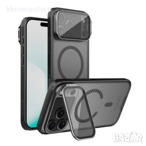 Калъф за iPhone 17 Pro Max NILLKIN CamShield Prop MagSafe с Капак за Камерата – Черен