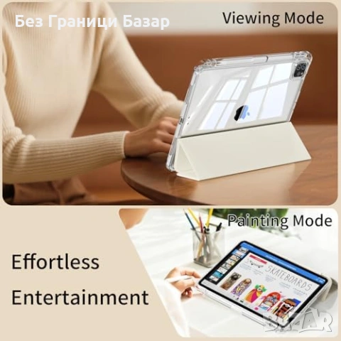 Нов Кейс за iPad Air 13 M4 M3 M2 iPad Pro 12.9 прозрачен калъф защита таблет Айпад, снимка 2 - Друга електроника - 55151074