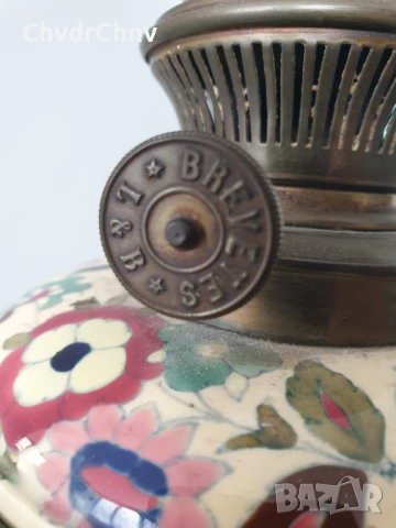 L&B Brevetes 62см/колекционерска стара френска бронзова газена лампа, снимка 11 - Антикварни и старинни предмети - 54091435