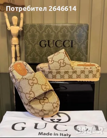 Дамски чехли GUCCI , снимка 2 - Чехли - 55604212