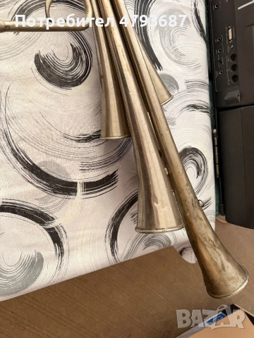 Ретро музикален инструмент фанфар, снимка 10 - Антикварни и старинни предмети - 54169001