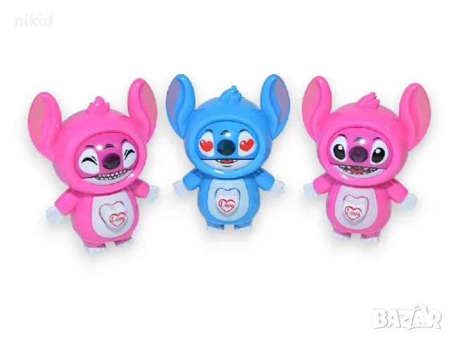 Стич Stitch Лило с променящо се лице форма пластмасова играчка фигурка, снимка 6 - Фигурки - 51161928