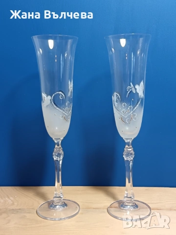 Сватбени ритуални чаши Е4 - ръчно рисувани