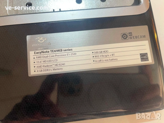 Лаптоп PACKARD BELL EasyNote TE69KB 15.6" капаци