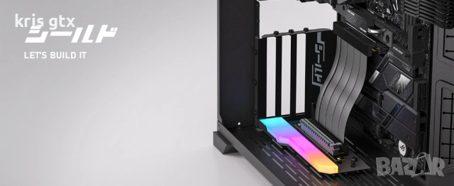 Брекет за вертикален монтаж на GPU EZDIY-FAB RGB PCIe 4.0 Riser Cable 90° White ARGB, снимка 10 - Видеокарти - 54391632