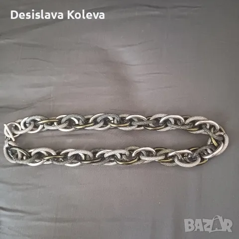 сребърен ланец в три цвята, снимка 2 - Колиета, медальони, синджири - 55502673