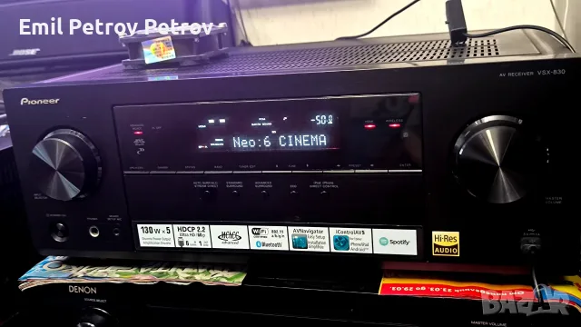 ⭐⭐⭐ Pioneer VSX-830 – 5.2 AV Ресивър Wi-Fi, Bluetooth, 4K, 5х130W