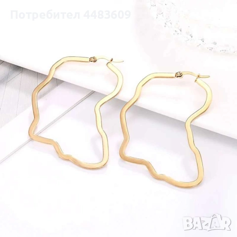 Позлатени геометрични обеци 