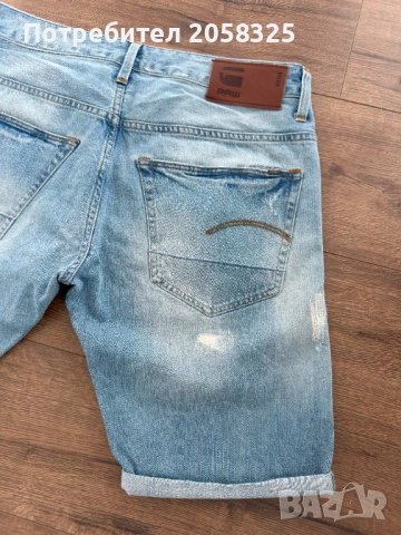 Оригинални мъжки дънкови къси гащи G-STAR - W33, снимка 7 - Къси панталони - 53976343