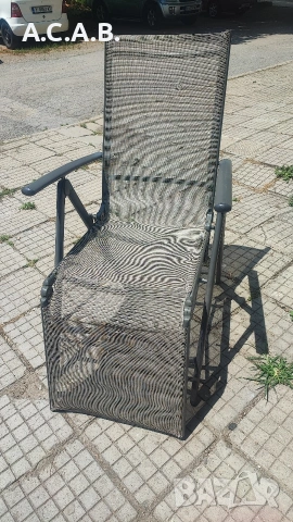 Регулируем стол-шезлонг vidaXL, алуминий и textilene, сив, 8.85 Kg, снимка 6 - Градински мебели, декорация  - 55066458