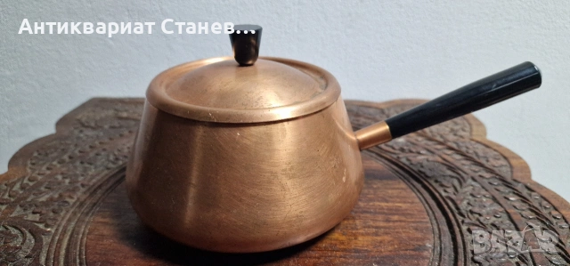 Винтидж медна касерола, снимка 2 - Съдове за готвене - 54751808