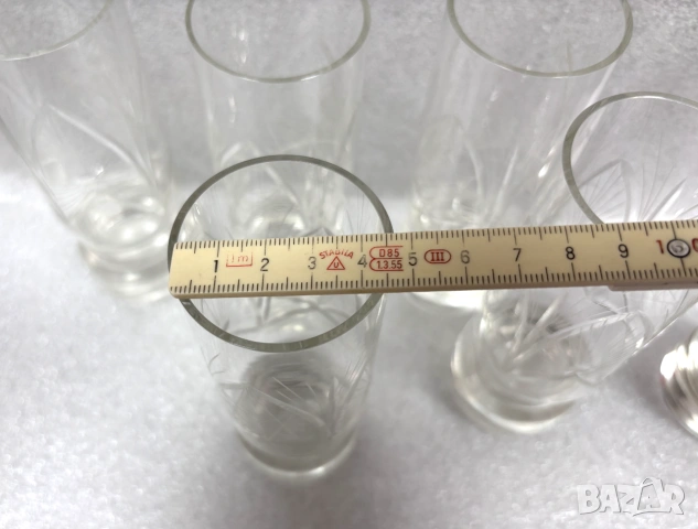 Български Кристални Чаши, гравирани, 6 броя, снимка 9 - Чаши - 55147288