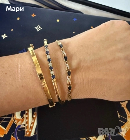 Златна Гривна Сапфири и Диаманти 