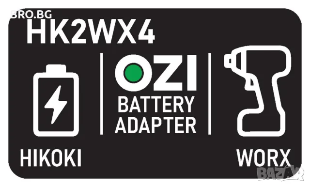 Преходник адаптер батерия HiKOKI 18V към инструмент Worx 4-pin 20V HK2WX4