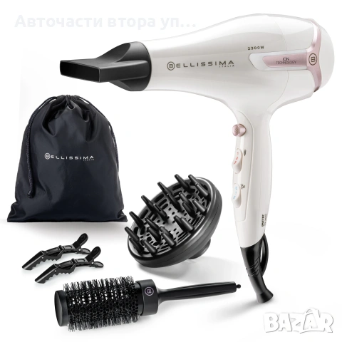 Сешоар Bellissima K9 2600 Light 2300W Бързо Изсушаване , Йонен , Дифузер и четка, снимка 2 - Сешоари - 54611442