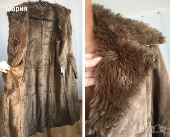 С / М H&M Дамско Палто Естествена Кожа Велур, снимка 2 - Палта, манта - 55675912