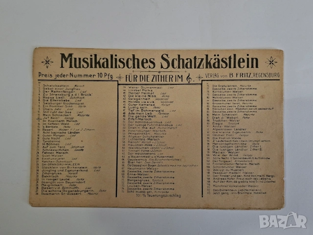 Стара баварска цитра, над 100 годишна, снимка 6 - Струнни инструменти - 53965644