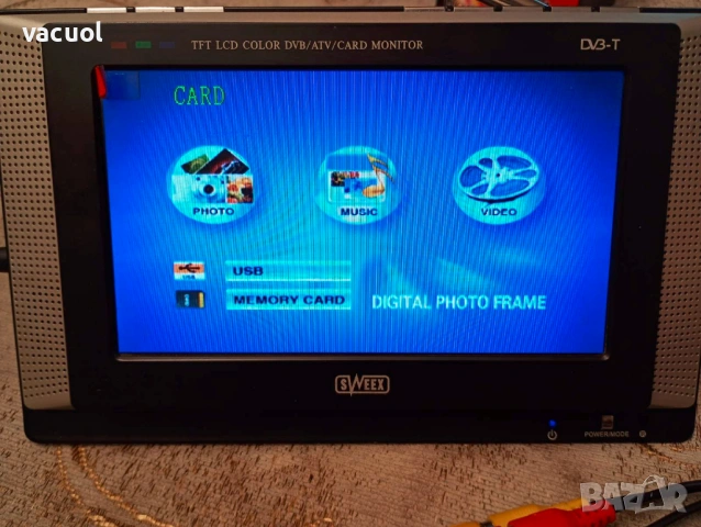 Преносим мини 7" телевизор SWEEX DVB-T TV, снимка 2 - Телевизори - 54011405