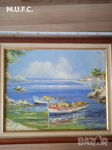 Картина масло оригинал подпис 50-60, снимка 2 - Картини - 54910099