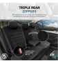 Луксозна тапицерия OTOM текстил с еко кожа COMFORT LINE Design – Черна с бял шев, снимка 4